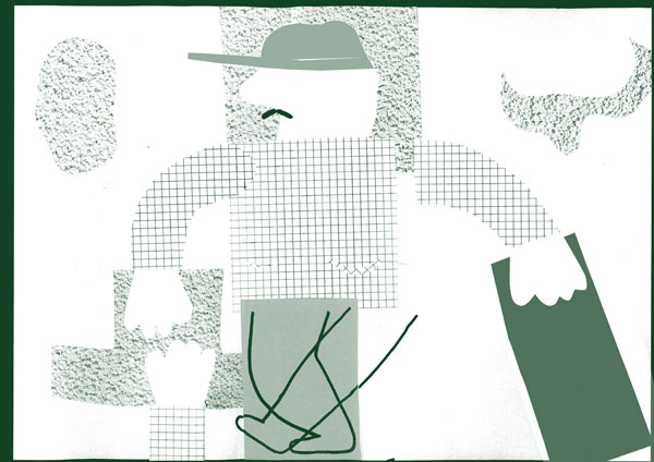 ilustration, collage figure