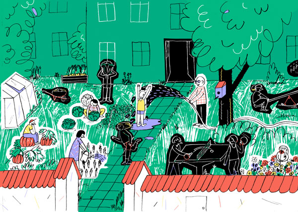 ilustration, collage figure